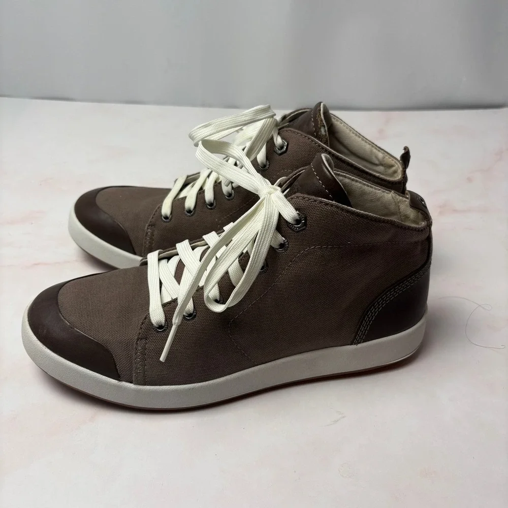Kodiak Brown Canvas‎ Leather Mid Top Sneakers Mens 9 Womens 10.5 KD0A4NLDA62